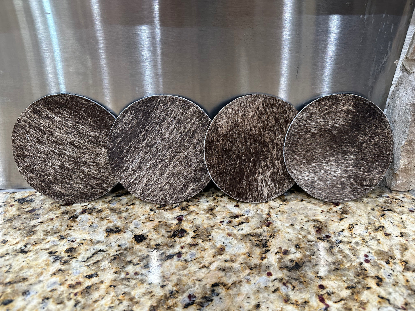 COWHIDE COASTERS