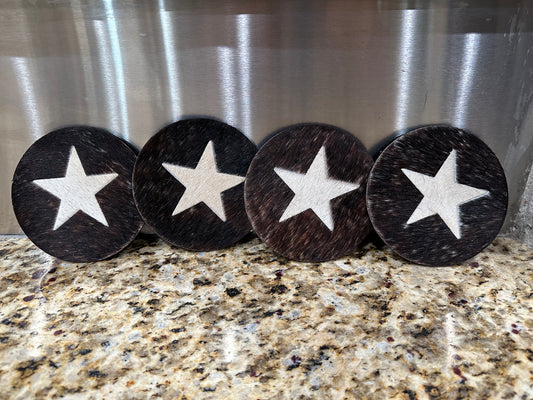 COWHIDE COASTERS