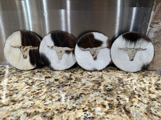 COWHIDE COASTERS